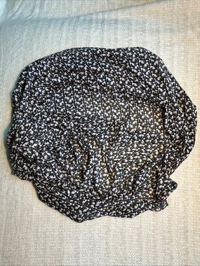 Vintage ESPRIT Oversized Scarf Shawl - Black & White Dog Print - Semi-Sheer